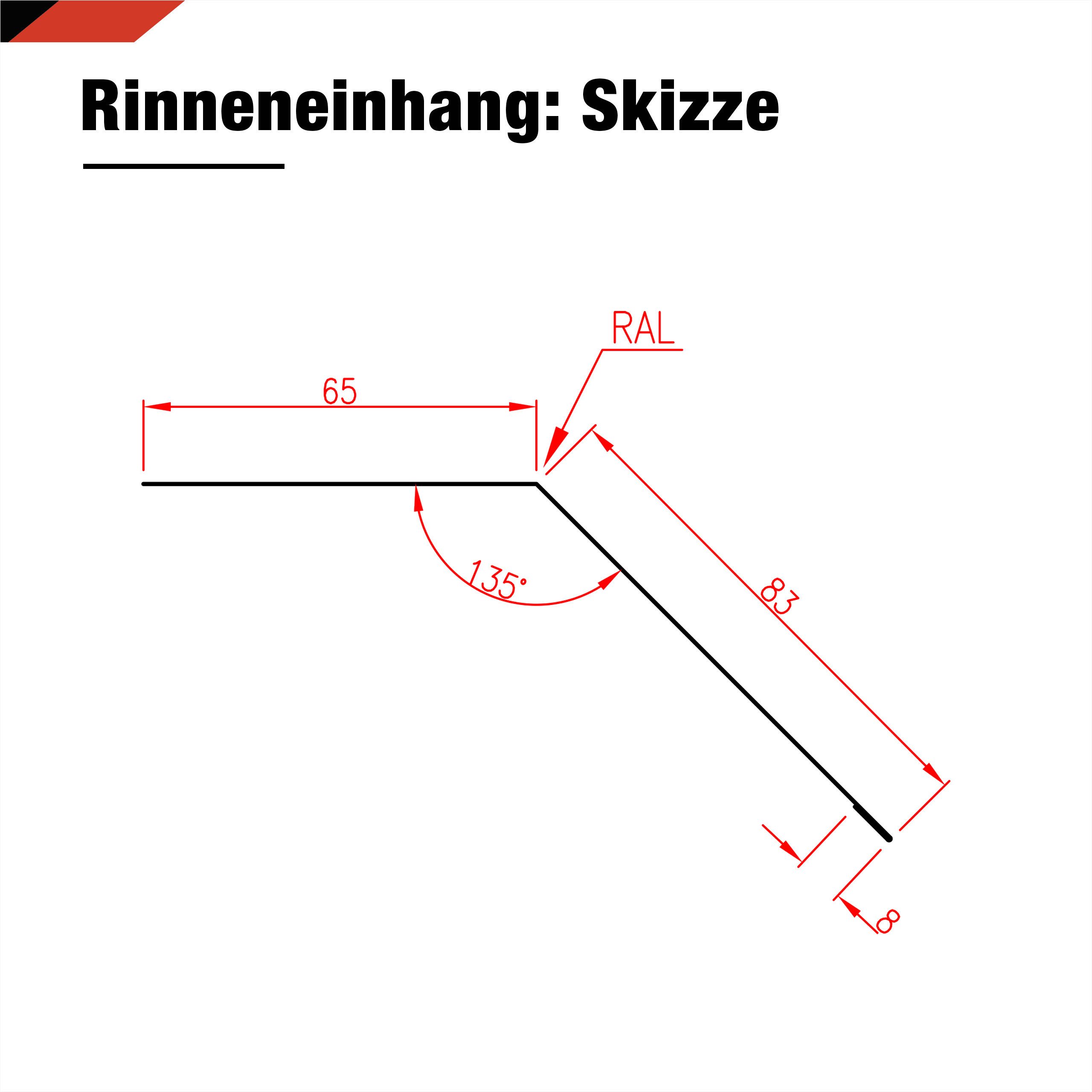 BRAVO Glattblech Rinneneinhang Traufblech 1 m – Schürze für Dachrinne / Tropfblech, ideal für Gartenhaus, Carport, Garage und Schuppen