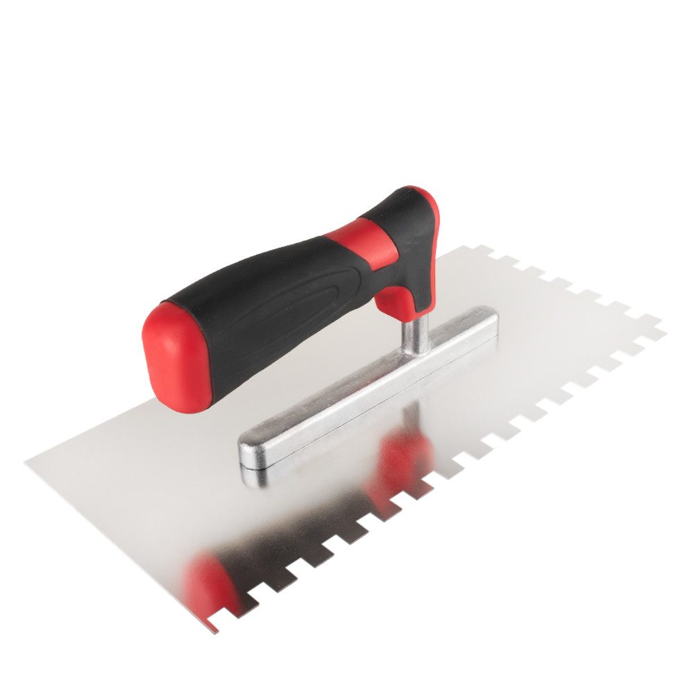 Prima-Online Zahnkelle Zahnkelle zum Verlegen Zahnspachtel Edelstahlkelle Ergonomisch Griff (Zahnkelle 8x8-St)