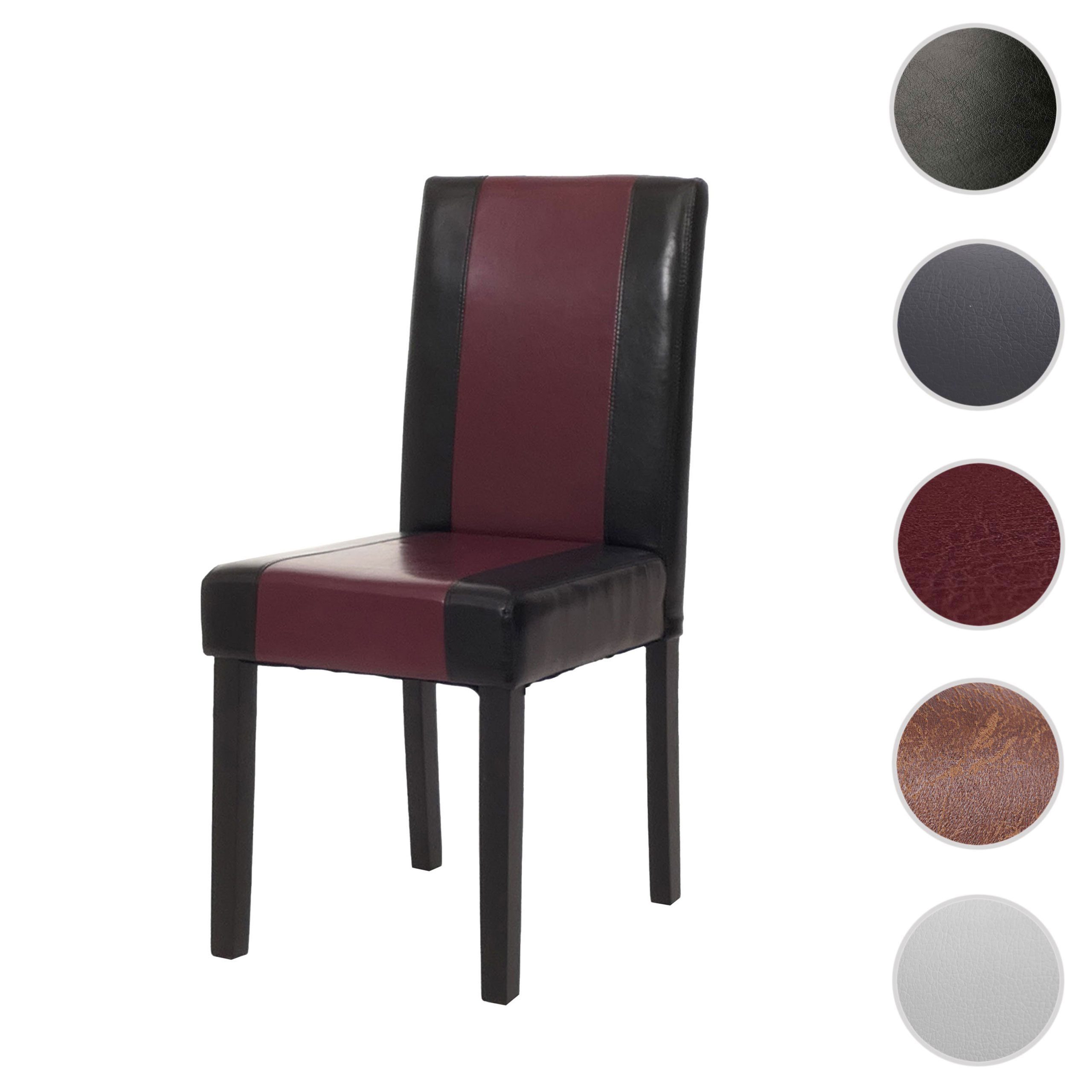 MCW Esszimmerstuhl Littau Schwarz/rot Dunkle Beine günstig online kaufen