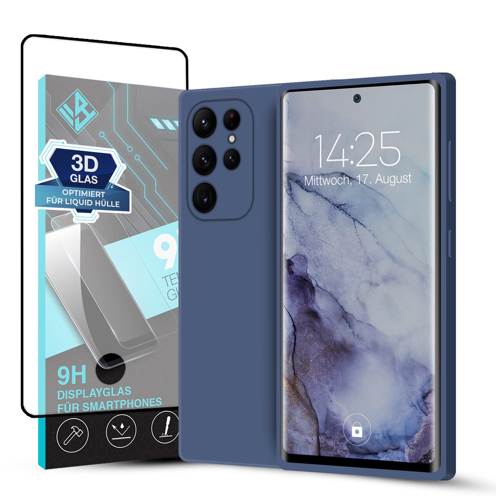 Tec-Expert Handyhülle SoftGrip Cover Hülle für Samsung Galaxy S22 Ultra, Handy Case Bumper integrierter Kameraschutz flexibel