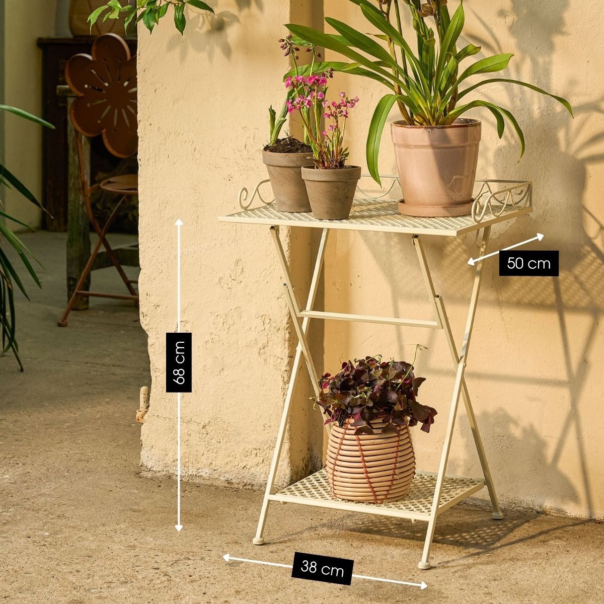 Mica Decorations Beistelltisch Mica Decorations Marseille Balkontisch – Pflanzenregal