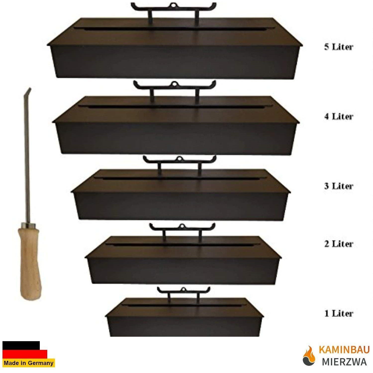 Kaminbau Mierzwa Echtfeuer-Dekokamin Brenngel & Bio-Ethanol Brenner Schwarz (Auswahl 1 bis 5 Liter Fassungsvermögen), Gelkamin, Ethanolkamin, Brennerbox, Lange  – Bild 4 von 5