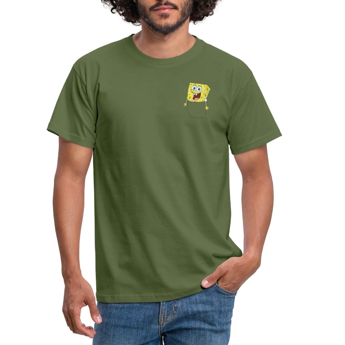 Spreadshirt T-Shirt SpongeBob Schwammkopf Ich Bin Bereit Brustmotiv Männer T-Shirt (1-tlg)