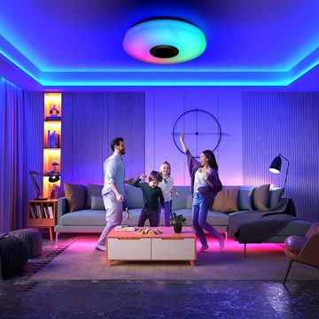 WILGOON Deckenleuchte Smart WiFi Deckenlampe Fernbedienung APP RGB Dimmbar, LED fest integriert, mit Sternenhimmel-Effekt, Badleuchte Wohnzimmer Küche Flur Lampe