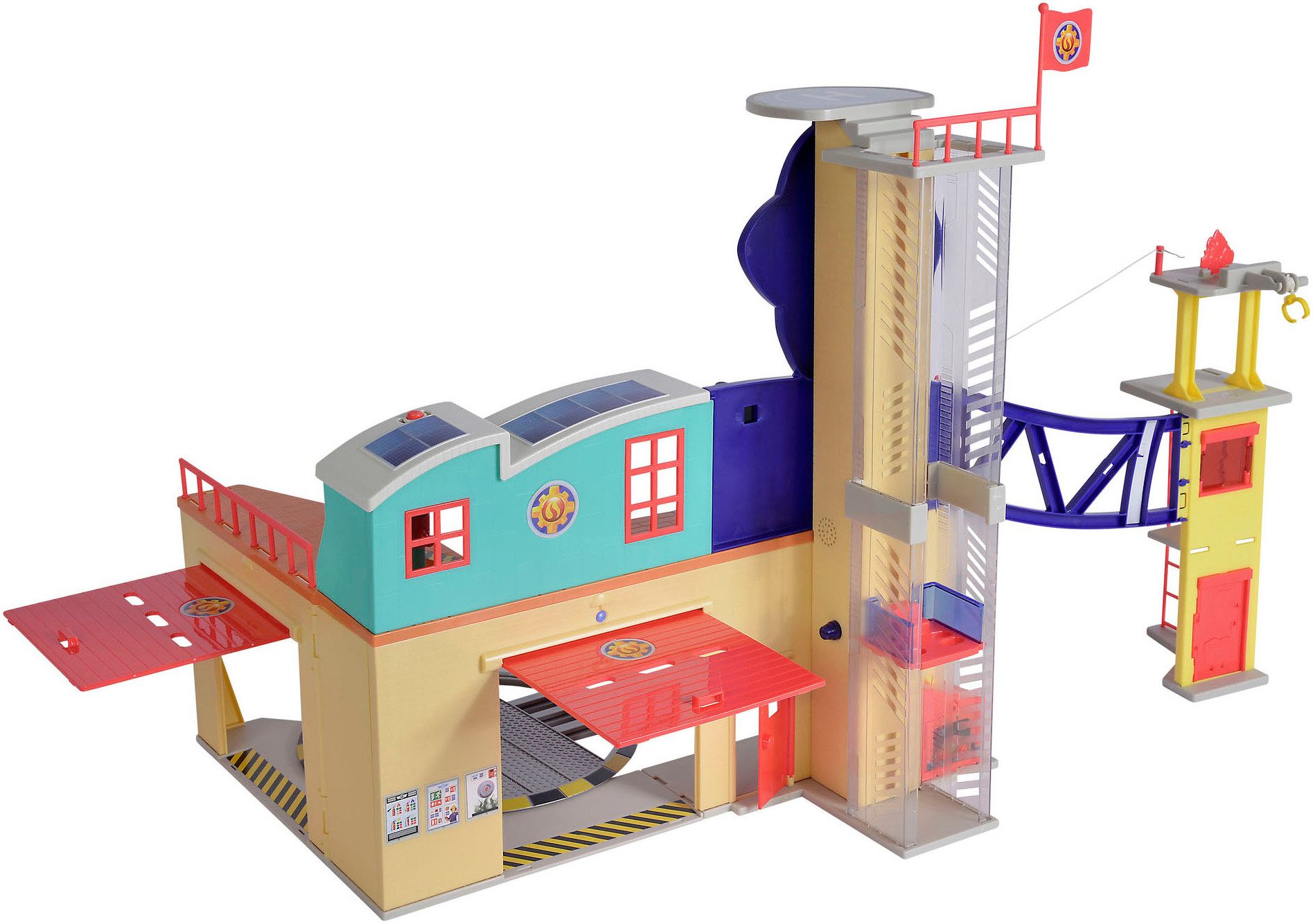 SIMBA Spiel-Feuerwehrwache Feuerwehrmann Sam, Mega-Feuerwehrstation XXL, mit Licht und Sound