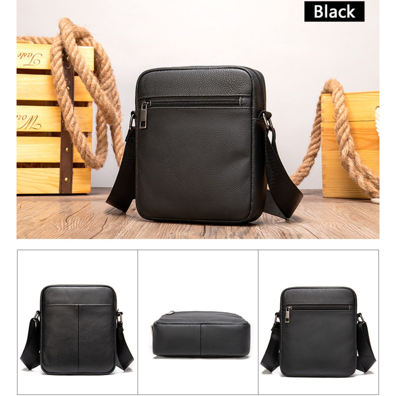 YUBRO-STUDIO Messenger Bag Herren Kleine Umhängetasche günstig online kaufen