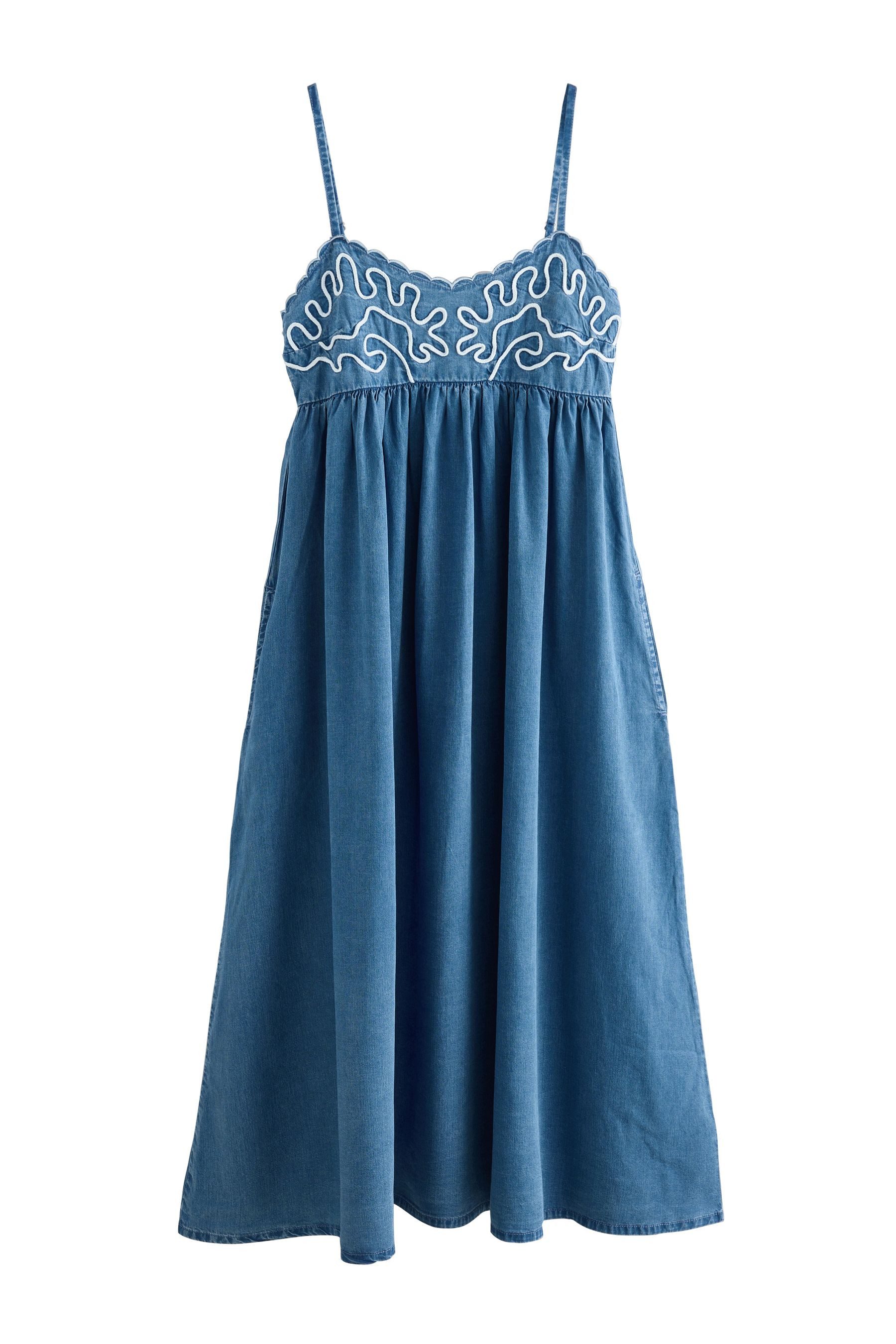 Next Jeanskleid Leichtes Cornelli Denim-Maxikleid, Kurzgröße günstig online kaufen