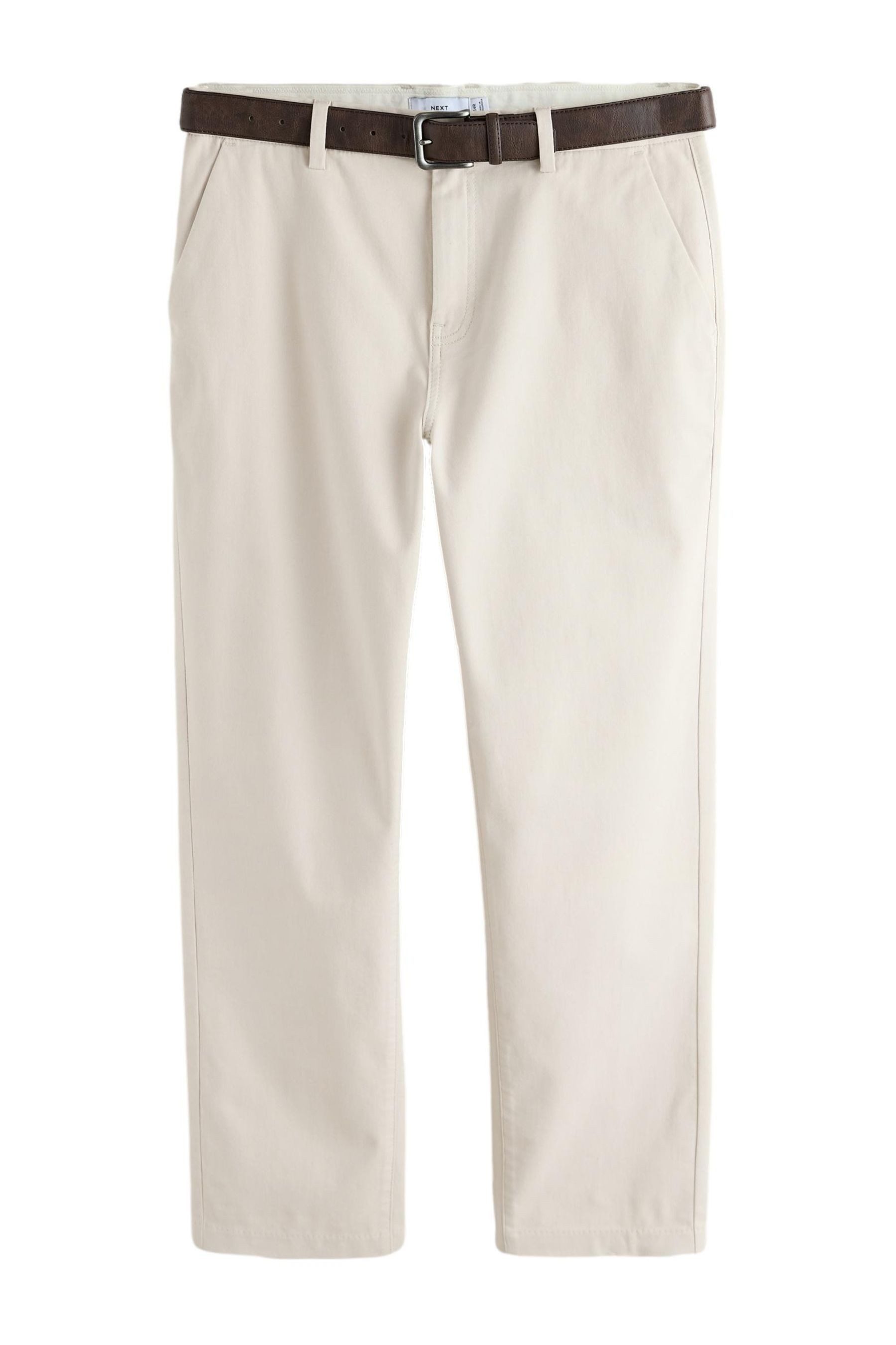 Chinohose Weiche Straight Fit Hose mit Stretch und Gürtel