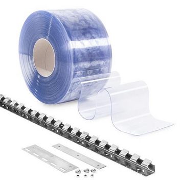 Lamellenvorhang nach Maß PVC-Lamellenvorhang 20cm Br 1,0m Br. 1,50m H., HaGa, PVC-Streifenvorhang lebensmittelecht, kältefest, transparent