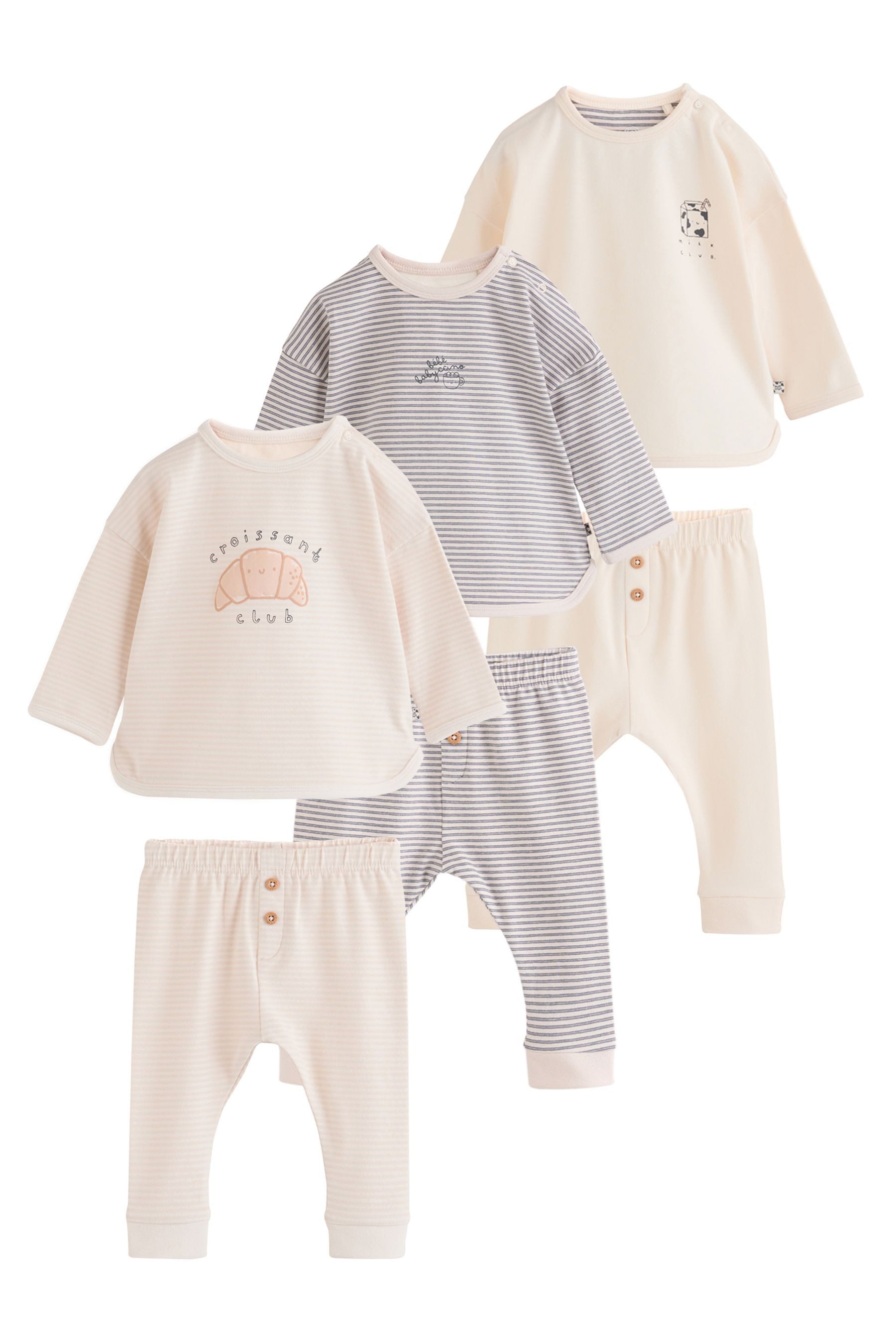 Next Shirt & Leggings Baby-Oberteil & Leggings, 6-teiliges Set (6-tlg)