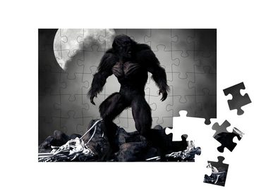 puzzleYOU Puzzle Düsterer Werwolf, umgeben von Skeletten, 48 Puzzleteile, puzzleYOU-Kollektionen Fabel