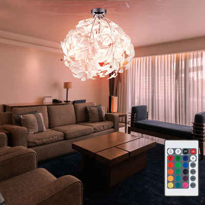 etc-shop LED Deckenleuchte, Leuchtmittel inklusive, Warmweiß, Farbwechsel, Decken Leuchte Fernbedienung Blätter Äste Beleuchtung im Set