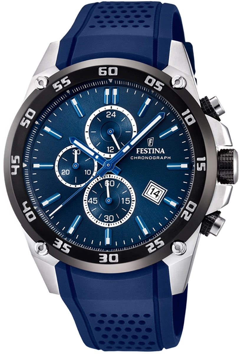 Festina Quarzuhr Festina Herren Uhr F20330/2 Analog PUR, (Analoguhr), Herren Armbanduhr rund, PURarmband blau
