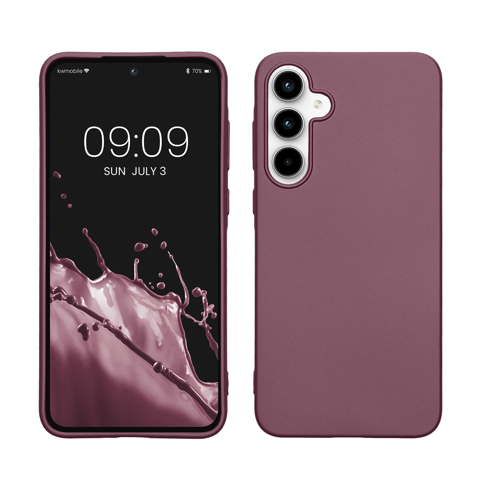 kwmobile Handyhülle Handyhülle für Samsung Galaxy A35 Hülle, Silikon Case metallisch schimmernd - Schutzhülle Cover