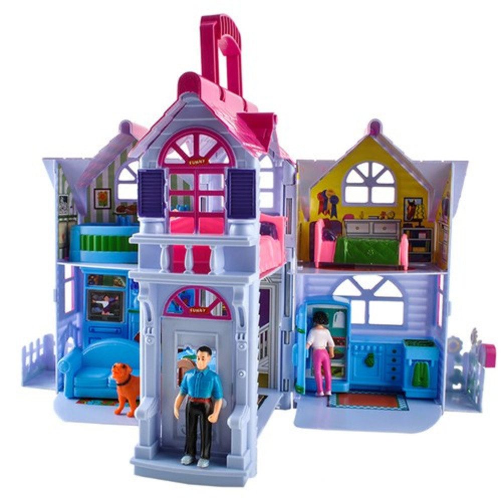 KRUZZEL Puppenhaus Spielhaus Puppenhaus, (Spar-Set, 1-tlg., farbenfrohes Ha günstig online kaufen
