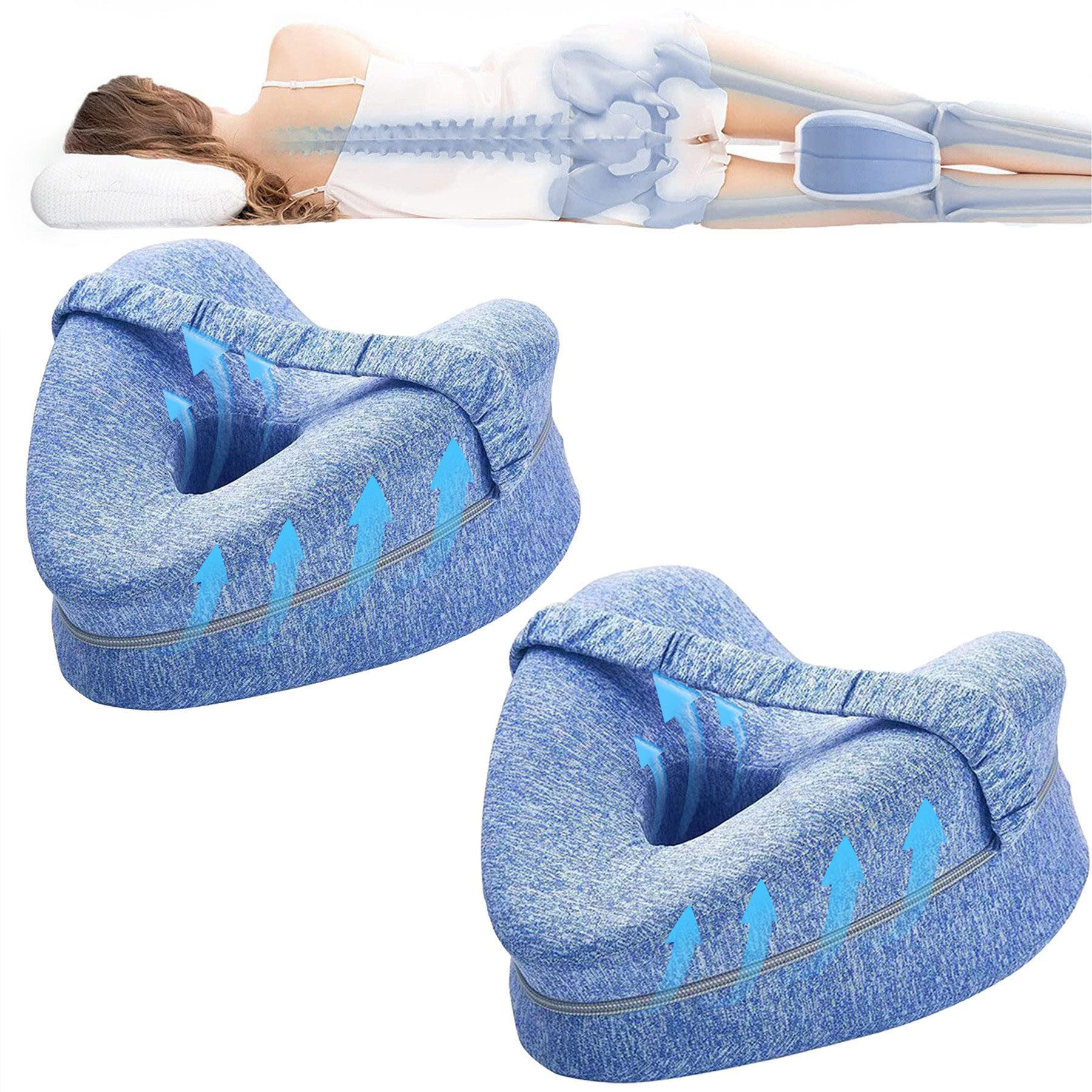 Keyura Balancekissen Kniekissen für Seitenschläfer,2 Stück Ergonomisches Lagerungskissen, Memory-Schaum für Rücken-/Hüft-/Gelenk- und Ischiasschmerzlinderung