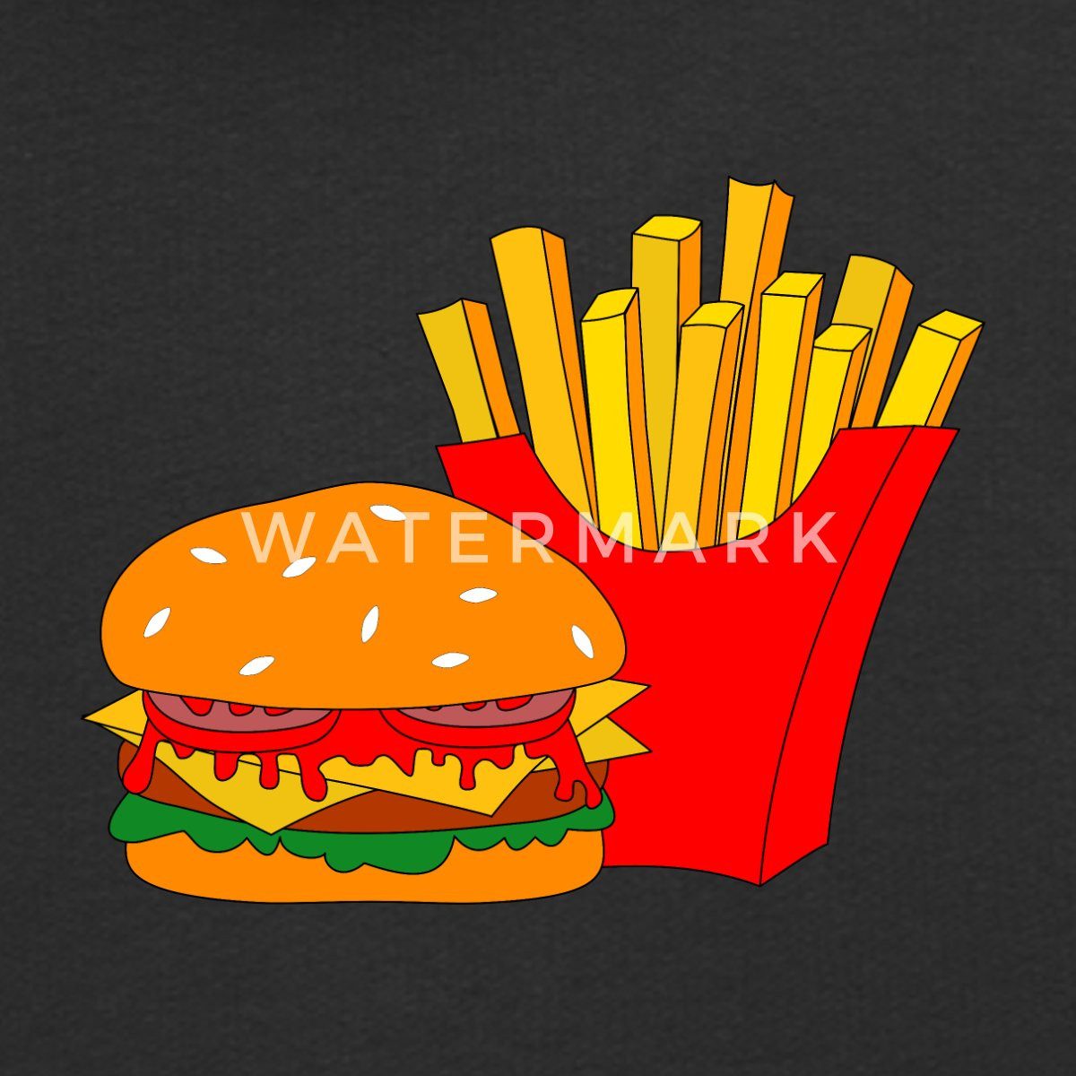 Spreadshirt Hoodie Burger Und Pommes Kinder Premium Hoodie (1-tlg)