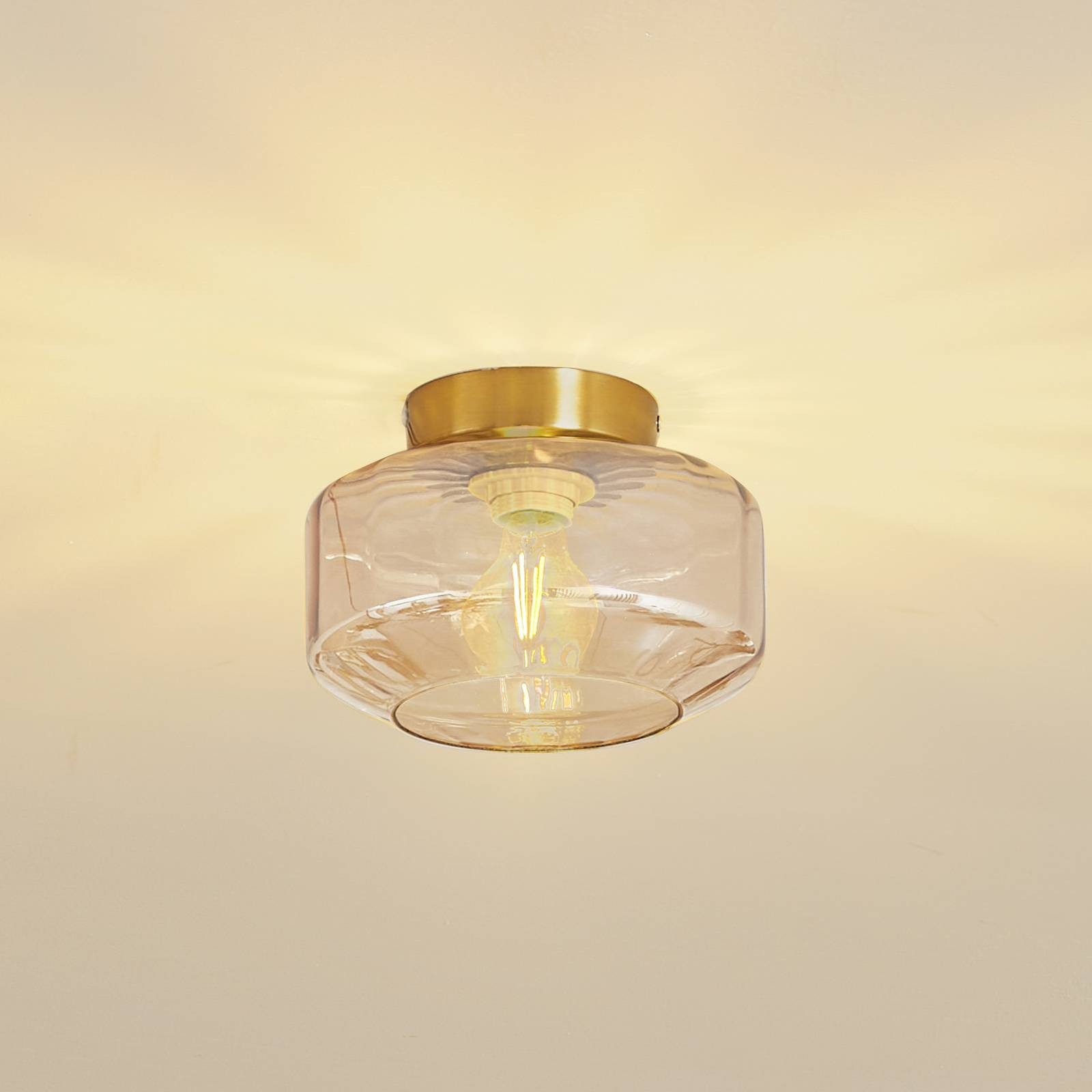 Lindby Deckenleuchten Hildur, Glas Creme IP20, 1 x 15 W LED günstig online kaufen