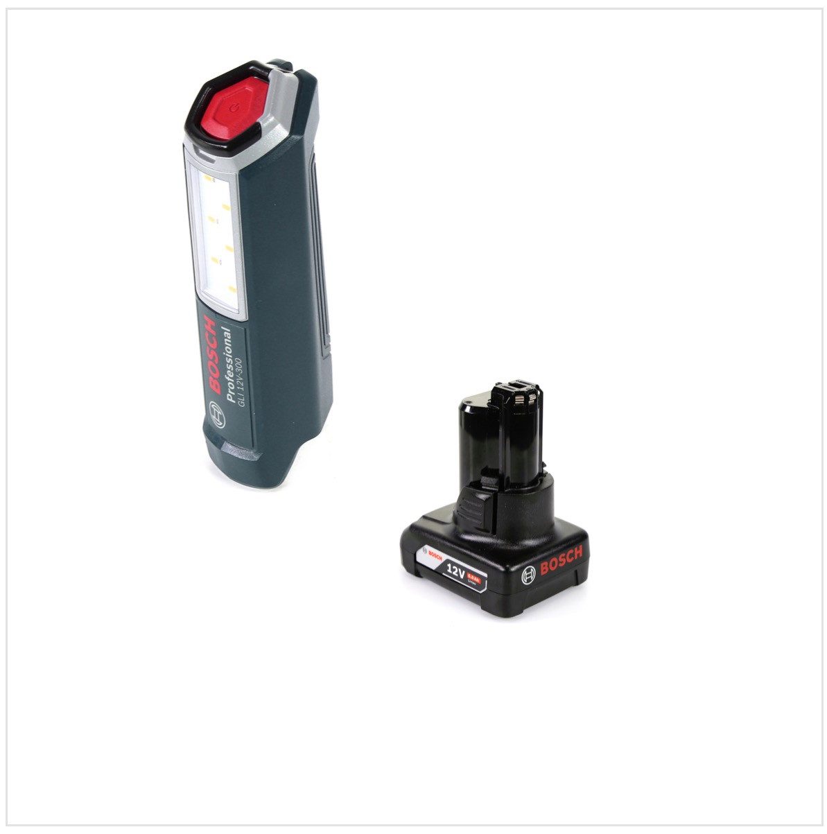 Bosch Professional Baustrahler Professional GLI 12V-300 Akku Lampe + 1x GBA 12V 6,0 Ah Akku - ohne L