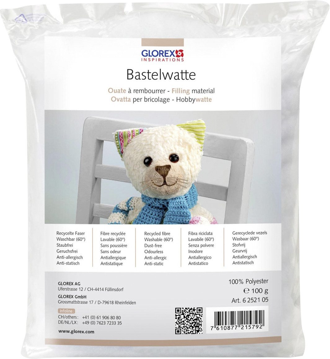 Hobby Time Bastelnaturmaterial Hobby Time Bastelwatte weiß 100 g