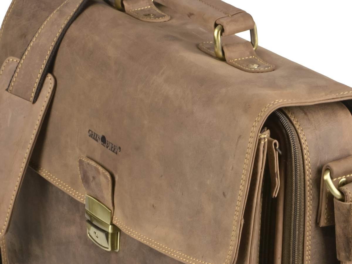 Greenburry Aktentasche Vintage, Businesstasche, Notebooktasche, für Herren, rustikal