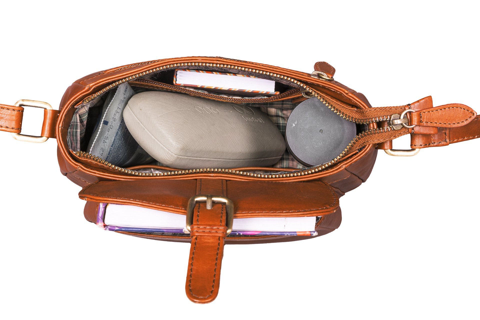 Benthill Umhängetasche Damen Echt Leder Handtasche Shopper Vintage Umhängetaschen, Schultergurt / Umhängegurt Reißverschlussfach – Bild 3 von 5