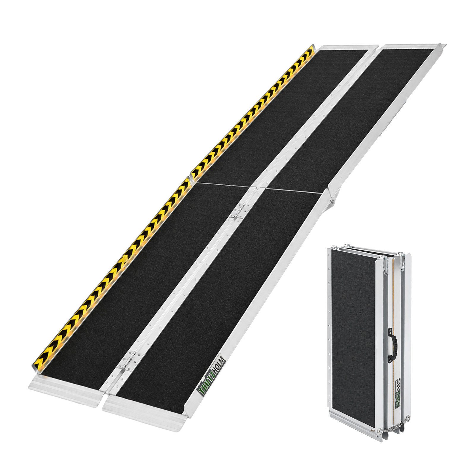 TRUTZHOLM Auffahrrampe 2-fach klappbar Länge 213 cm Traglast 272 kg Aluminium Rollstuhlrampe (Stück, 1-St), schwarz beschichtet