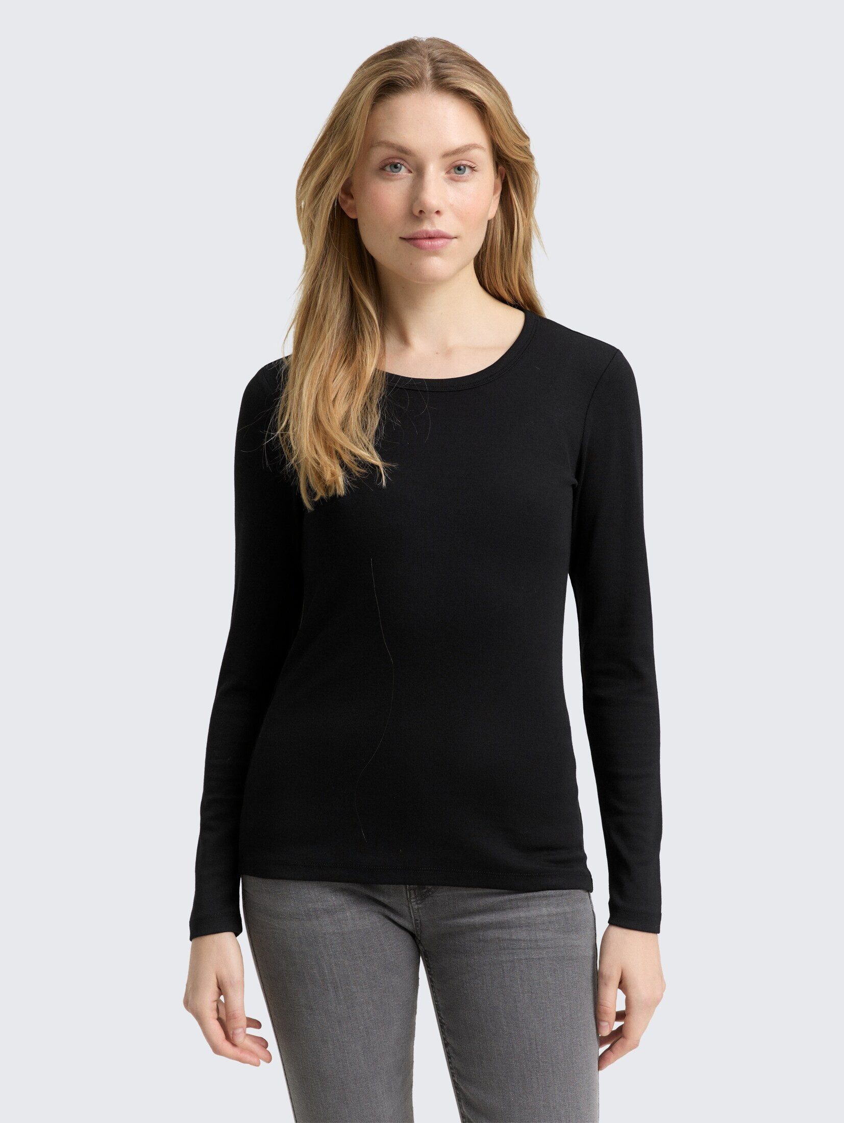 TOM TAILOR Langarmshirt Basic Slim Fit günstig online kaufen