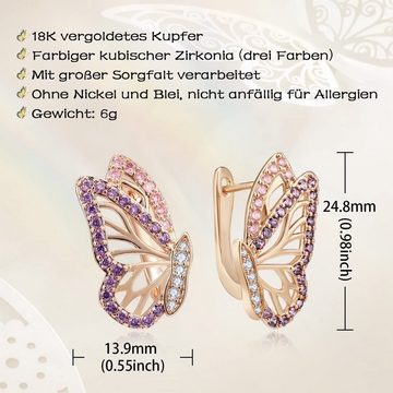 LENBEST Paar Ohrhänger Paar baumelnde Schmetterlingsohrringe für Frauen, (2er Set) (2-tlg)