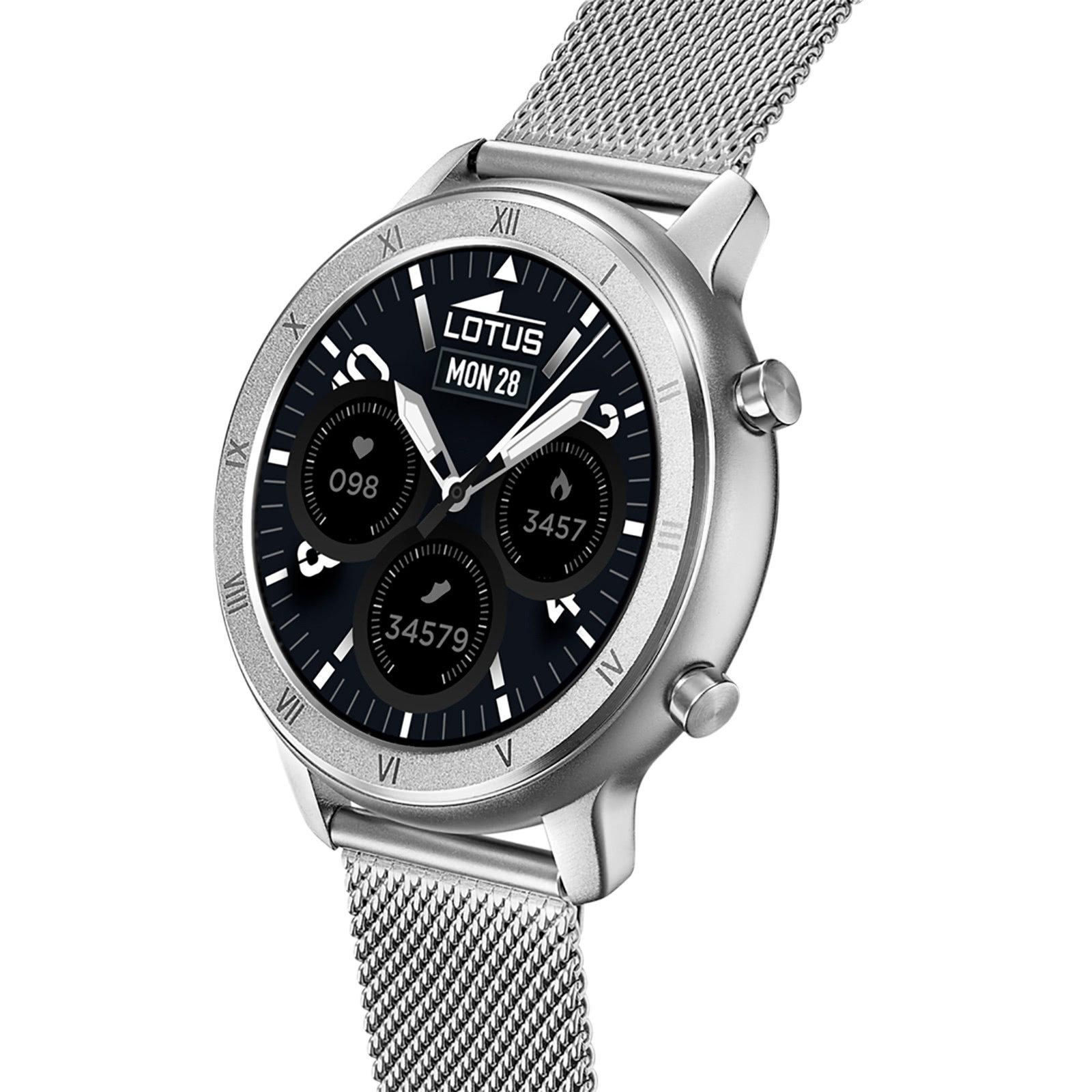 Lotus Lotus Herrenuhr Smartwatch Smartwatch Smartwatch (kompatibel ab Android 5.1+ und IOS 8.0), Digital, Herren Smartwatch rund, groß (ca. 44mm), Edelstahl