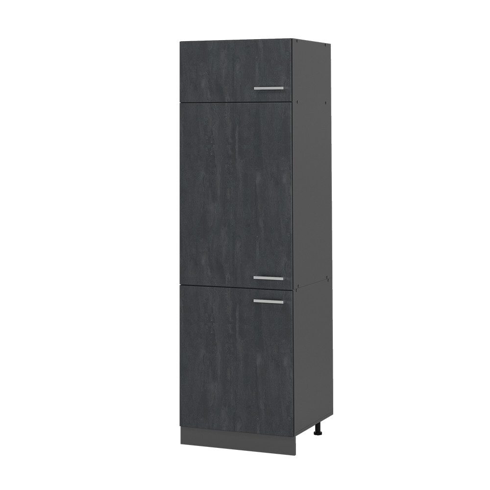 Vicco Kühlumbauschrank R-Line Hochschrank für die Küche Schwarz Beton/Anthr günstig online kaufen