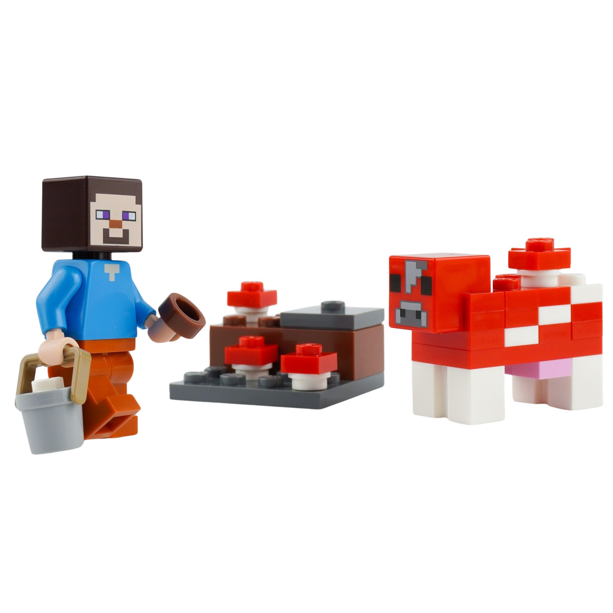 LEGO® Minecraft Mini-Set Steve mit Mooshroom Cow Minifigur - Menge 1x Spielbausteine