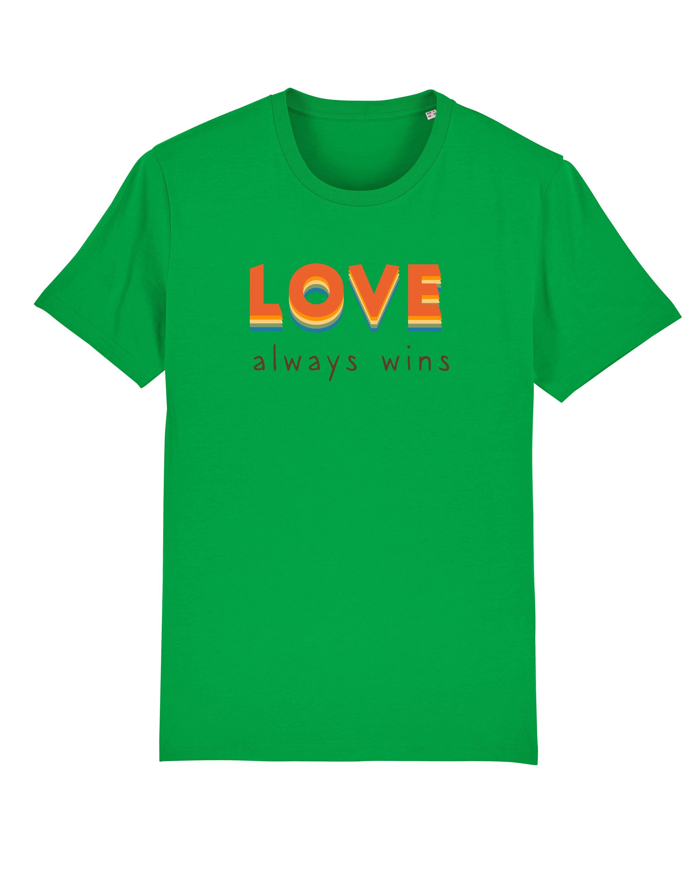 wat? Apparel Print-Shirt Love always wins (1-tlg) salbeigrün