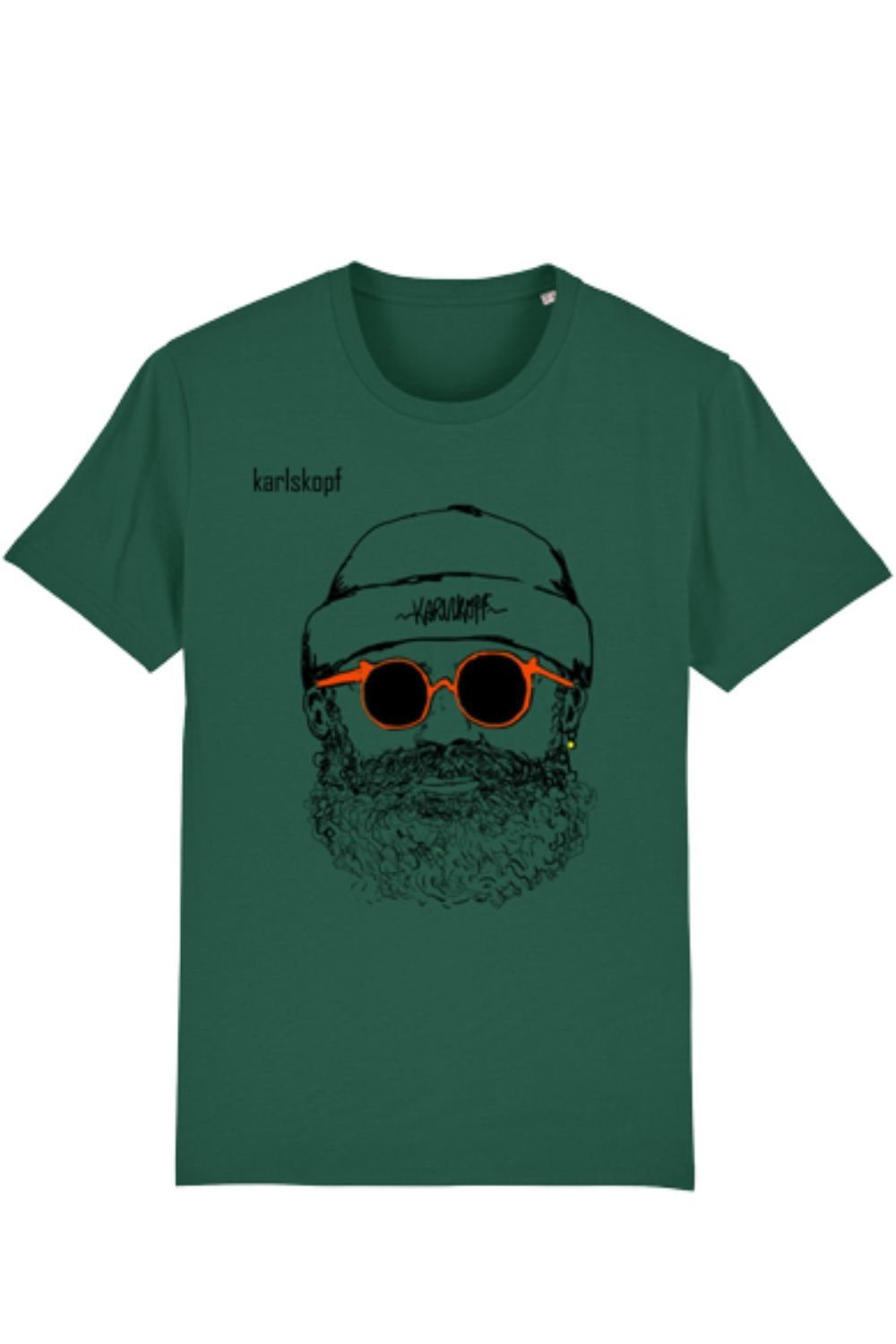 karlskopf Print-Shirt Rundhalsshirt Basic HIPSTER Softgruen