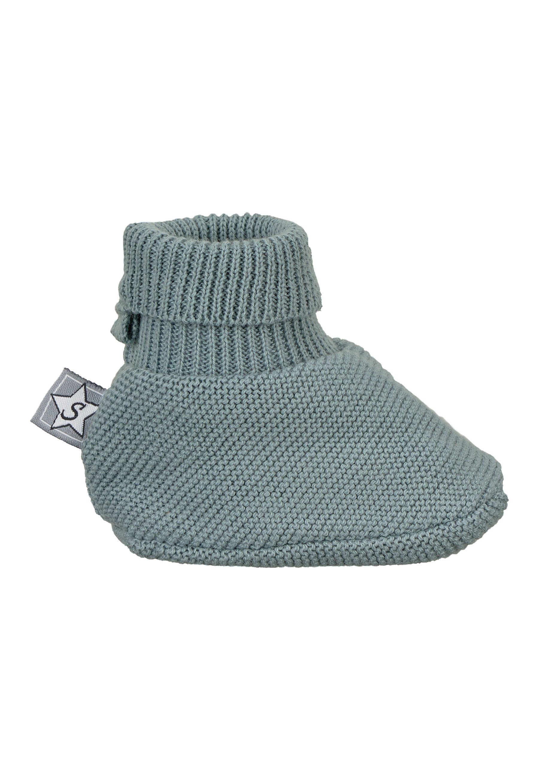 für Strick-Schuh Winter Baby-Schuh GOTS Strickschuhe Sterntaler® und den - Mädchen Bündchen Stoffschuhe - Jungen - Bio-Baumwolle Süße Outdoorschuh für mit Babyschuhe Nachhaltiger Baby 100% (1-tlg) Strickschuh ideal mintgrün