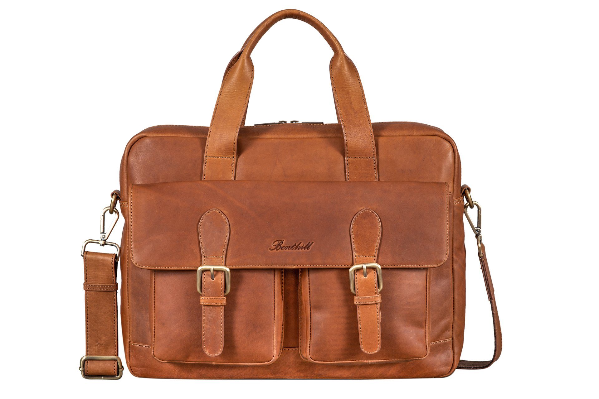 Benthill Aktentasche Echt Leder Laptoptasche Notebooktasche Umhängetasche L günstig online kaufen