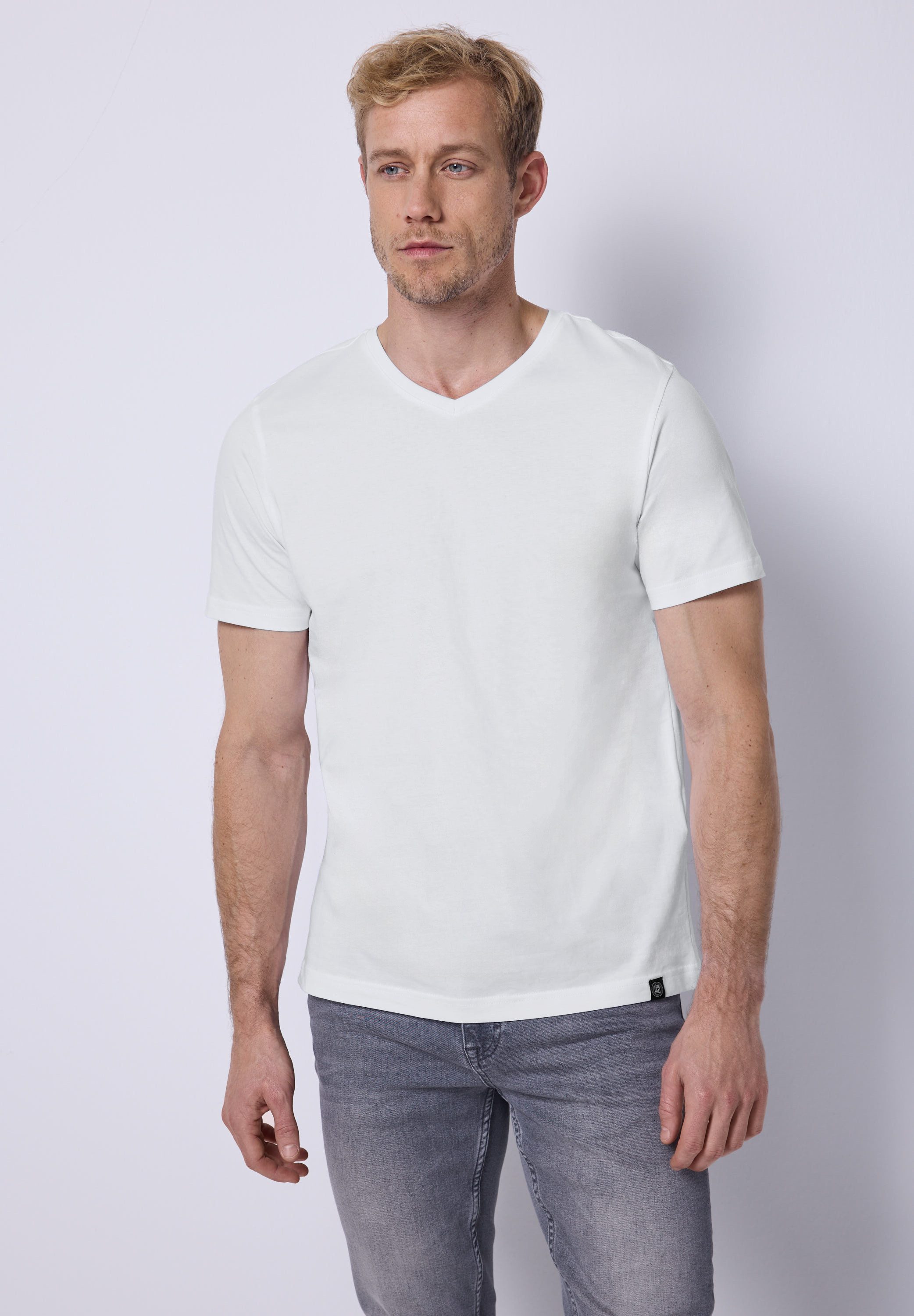STREET ONE MEN T-Shirt mit V-Ausschnitt