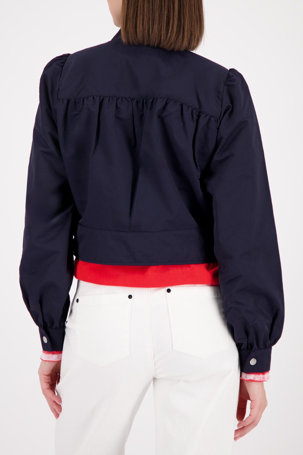 Monari Kurzjacke Nylon Stehkragen, Regular Fit, Kräuselung an der Schulter günstig online kaufen