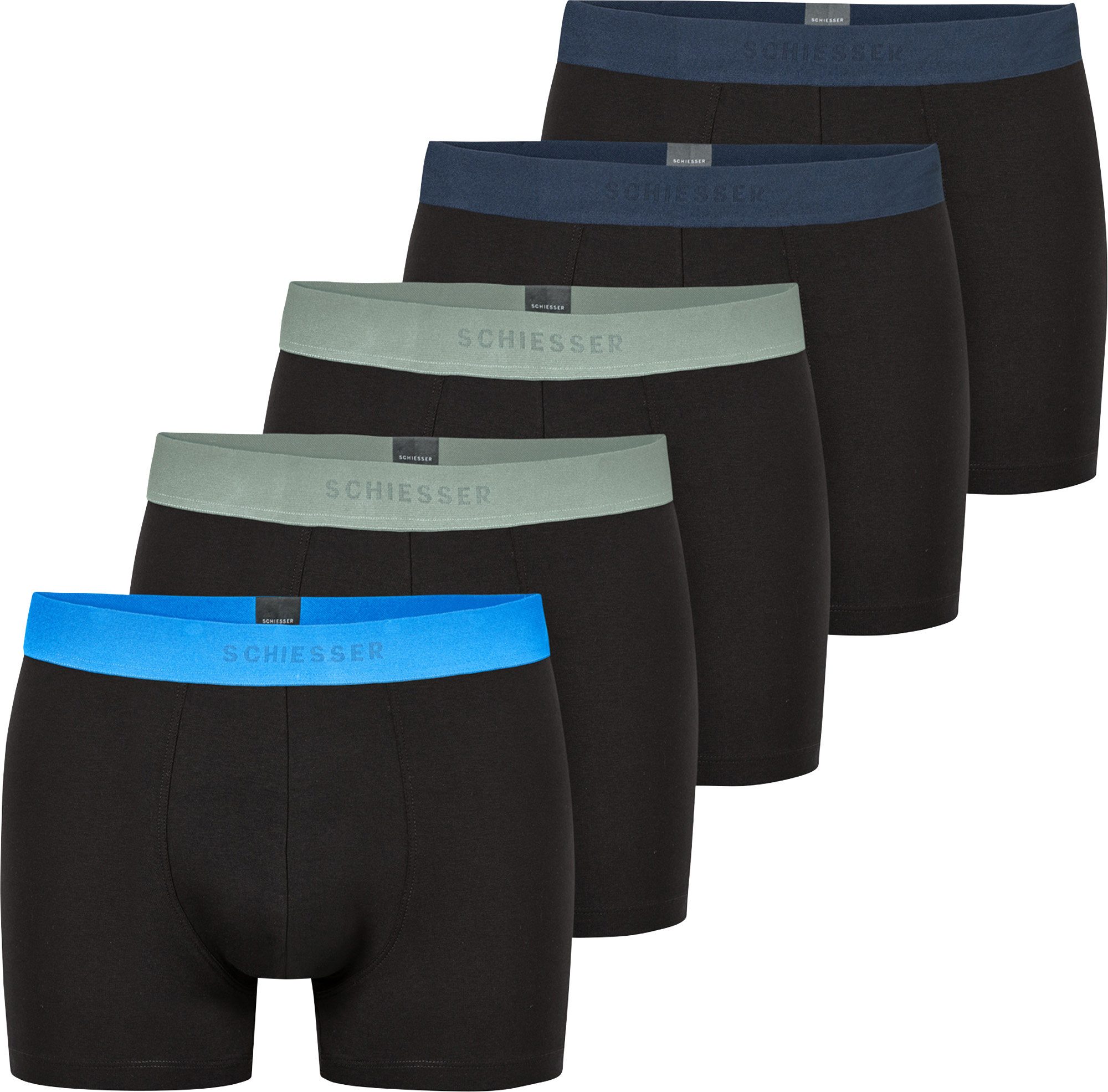 Schiesser Boxershorts ""95/5"", (5er Pack), farblich abgesetzter, sportlich günstig online kaufen