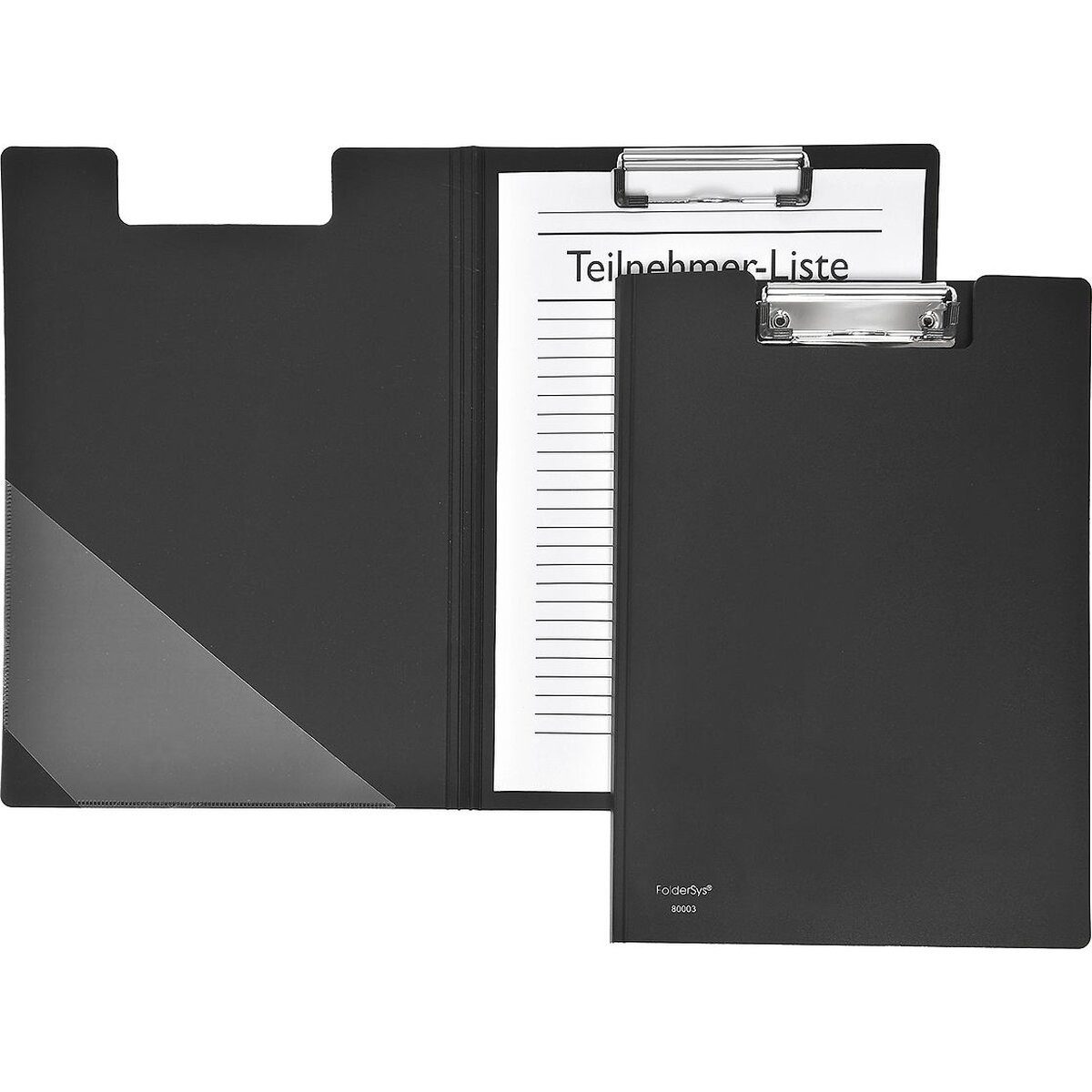 FOLDERSYS Schreibmappe Klemmbrettmappe A4 PP schwarz