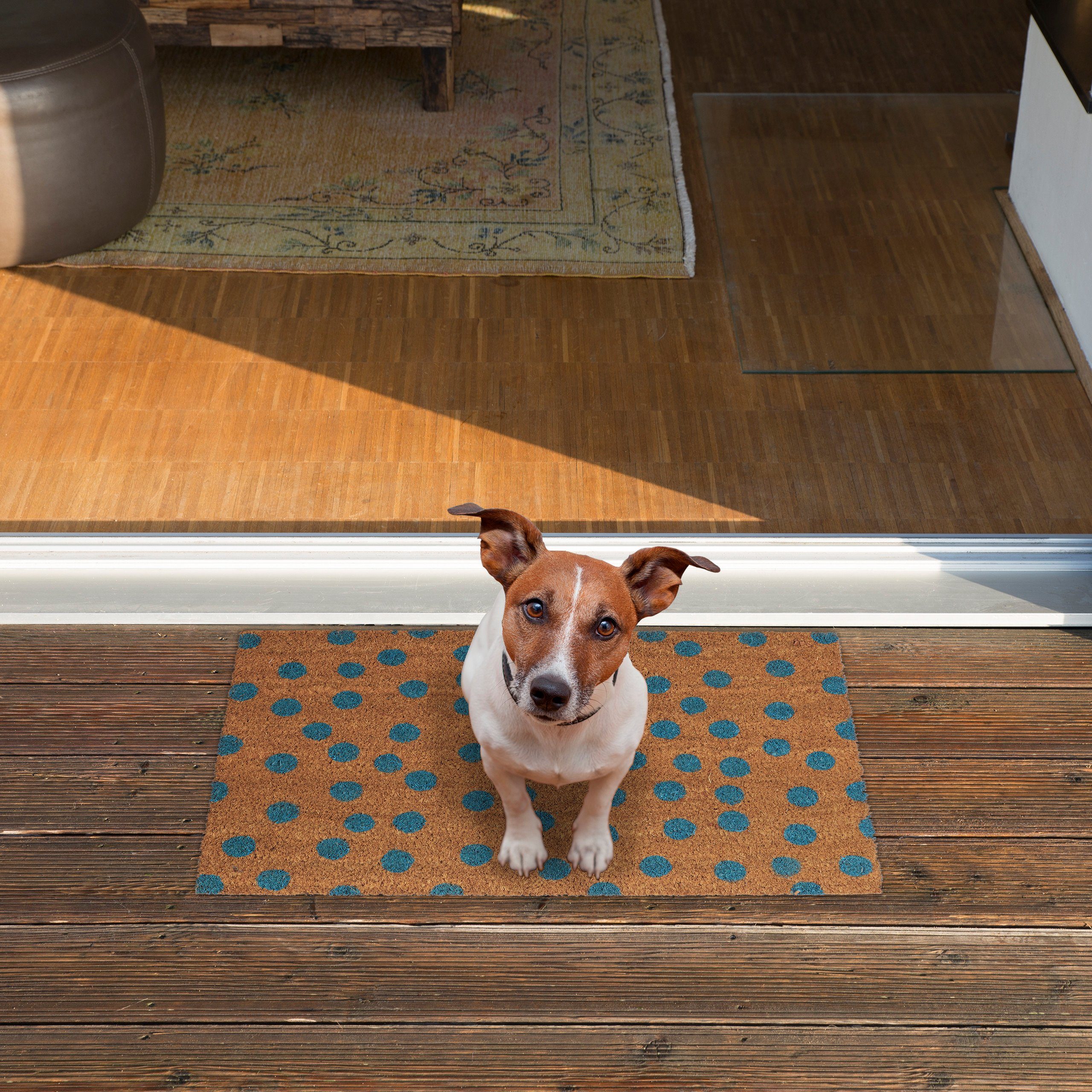 relaxdays Fußmatte Punkte, Höhe: 15 mm günstig online kaufen