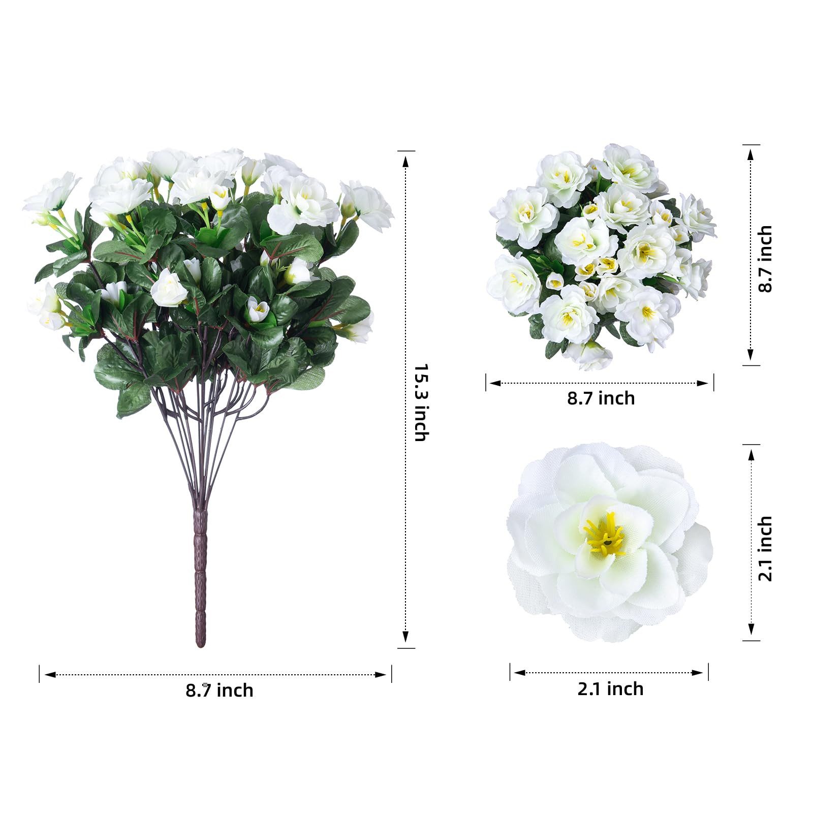 Kunstblumenstrauß 4er Set künstliche Azaleen-Blumensträuße, künstliche Kamelienblumen, Agger, geeignet für Terrasse, Garten und Wohnungsdekoration