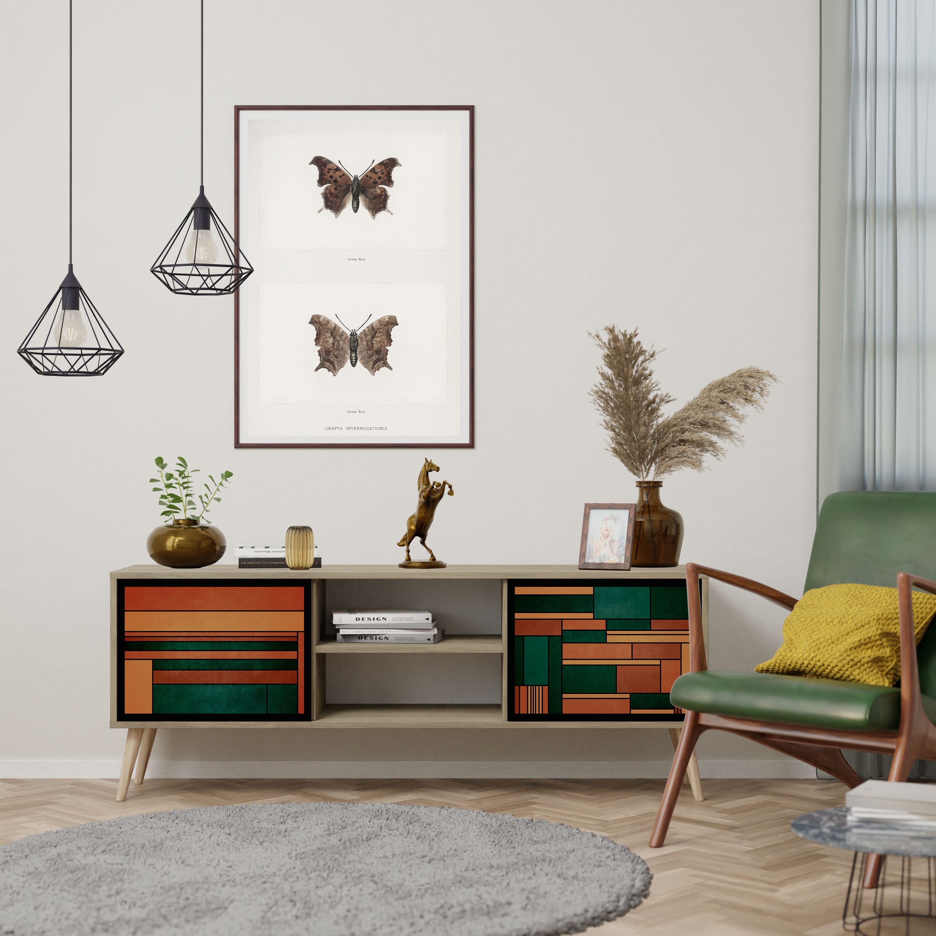 SPACEREBELS TV-Schrank mit Türen Fernsehtisch Sideboard Board mit Stauraum Tisch mit Beinen Lowboards 161 cm Fernsehschrank