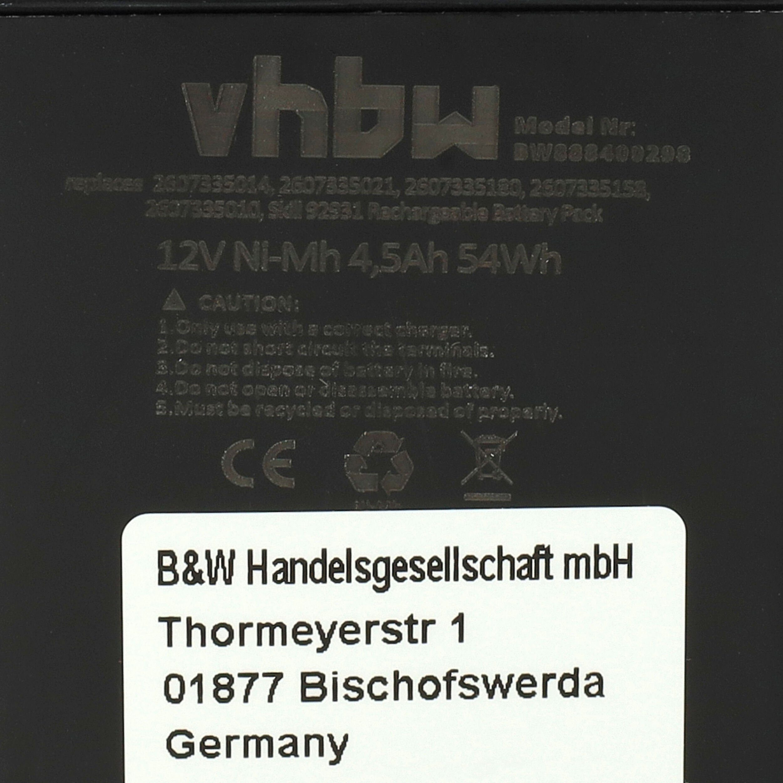 NiMH mAh Bosch Extensilo mit 1. Knolle V) mit kompatibel Akku (12 GSB-Serie Generation 4500