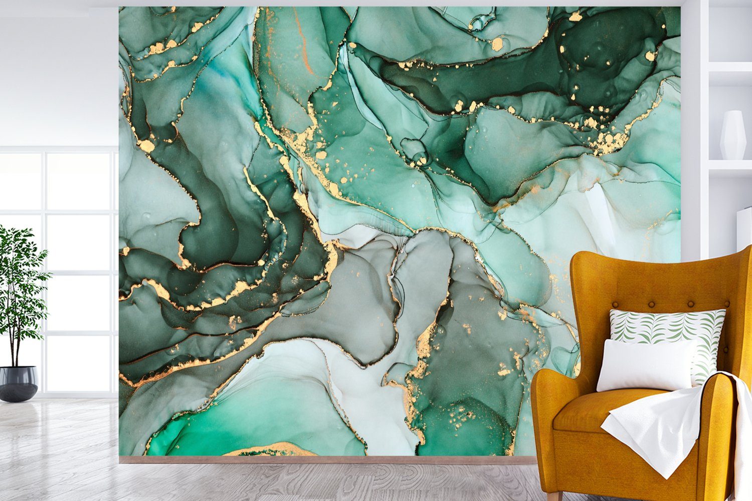 MuchoWow Fototapete Gold - Marmor - günstig online kaufen