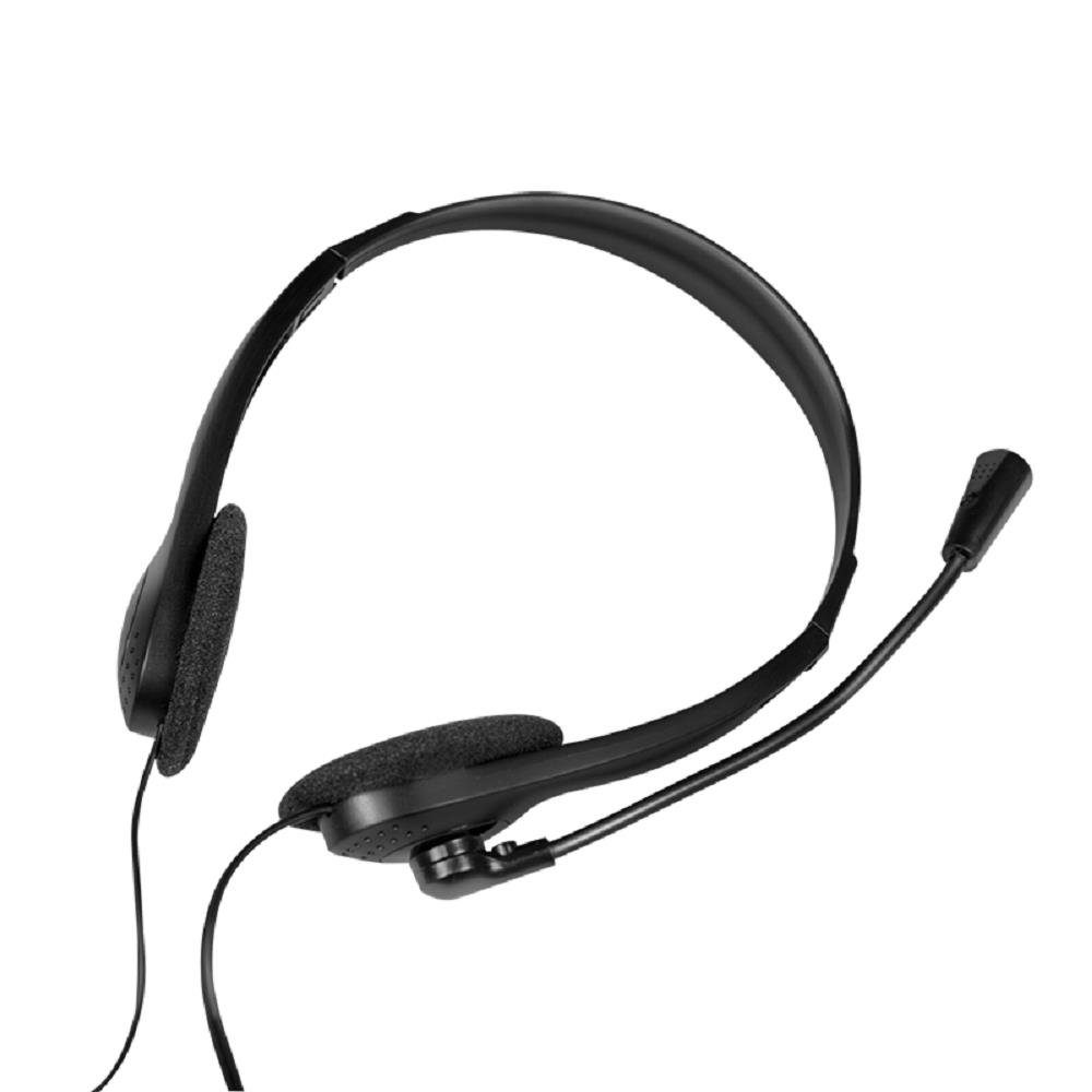 schwarZ (Mikrofon LogiLink mit Kopfhörer Stereo-Headset Mikrofon verstellbar)