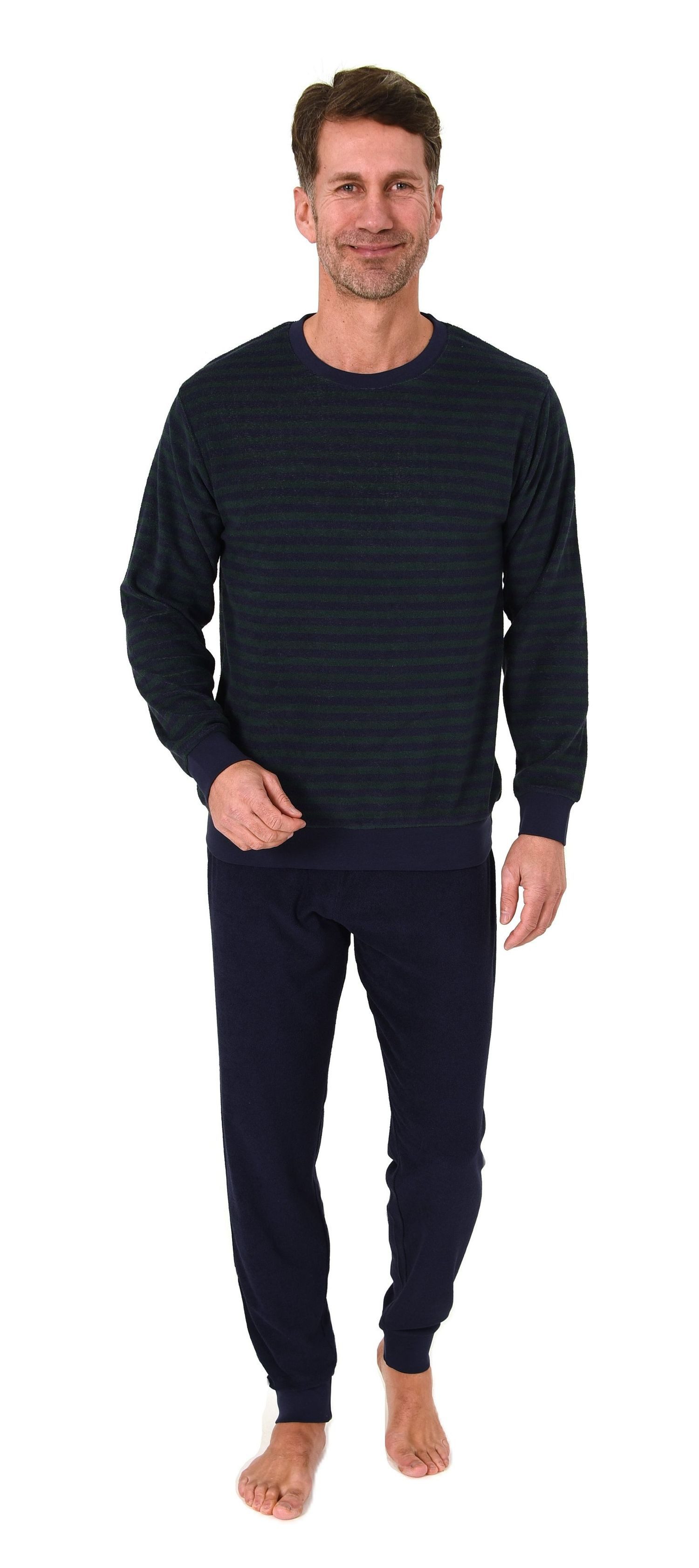 Normann Pyjama Normann Herren Frottee Schlafanzug Streifenlook – auch in Üb günstig online kaufen