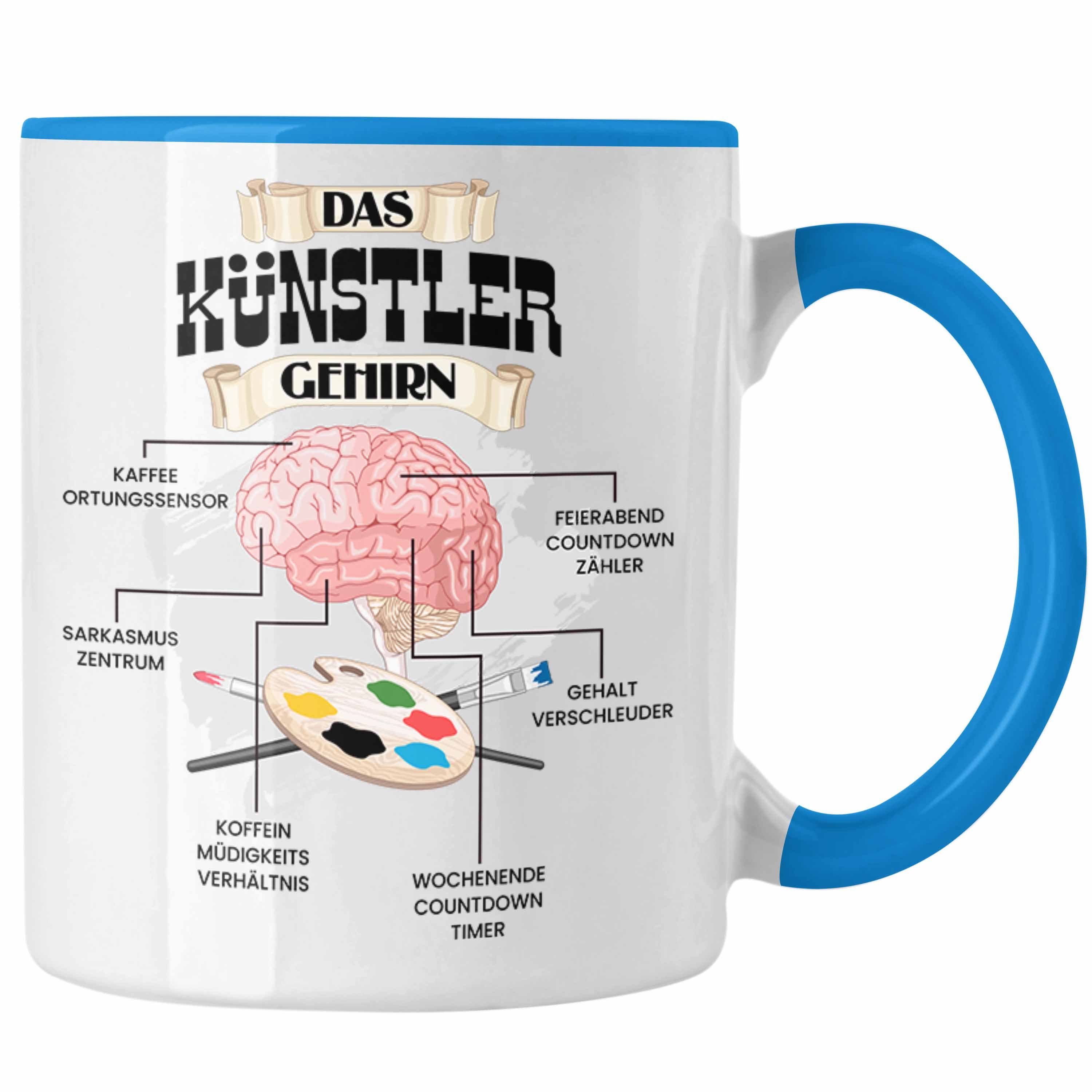 Trendation Tasse Trendation - Künstler Tasse Lustiges Geschenk für Künsterlinnen Spruch Blau