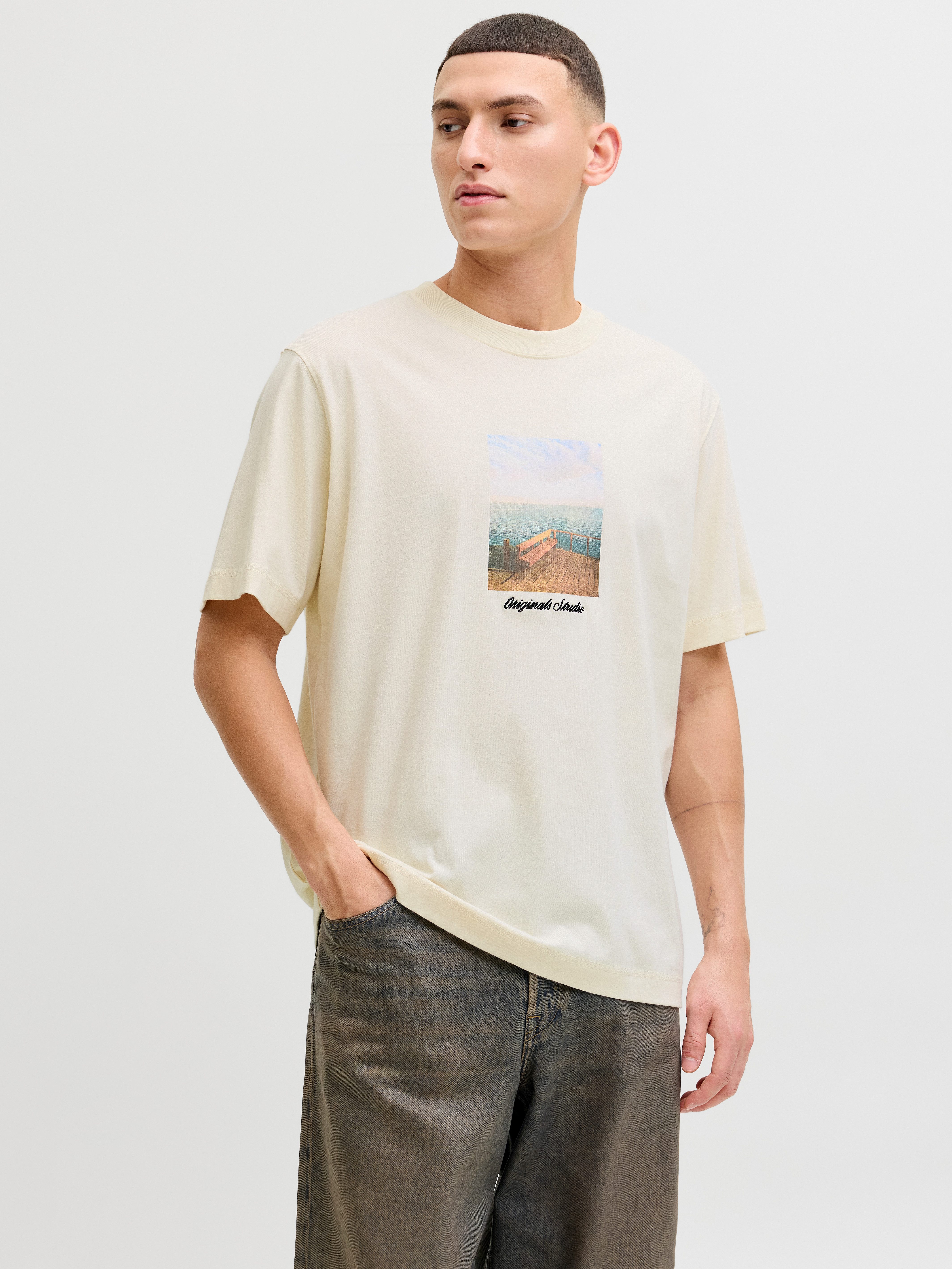 Jack & Jones T-Shirt JORNORREBRO PHOTO TEE SS CREW NECK Baumwolle, relaxed fit