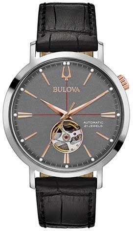 Bulova 98A187, 41mm Uhr Ø Edelstahlgehäuse Mechanische ca. ionenplattiert,